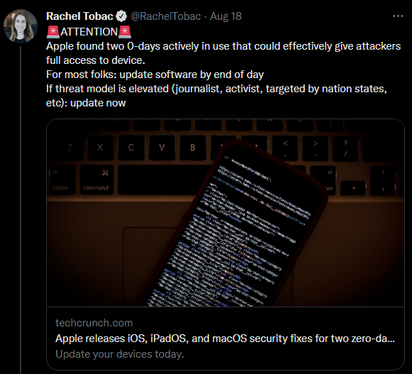 Apple security warning